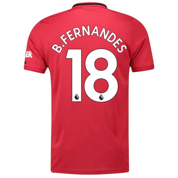 Camiseta Manchester United NO.18 B. Fernandes Replica Primera Ropa 2019/20 Rojo